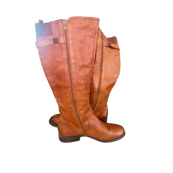Naturalizer Brown Leather Knee-High Riding Boots 7 Wide Calf N5 Comfort Preppy - Picture 15 of 16